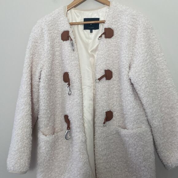 7 FOR ALL MANKIND Cozy Toggle Front Sherpa Teddy Jacket Size S - Picture 9 of 13
